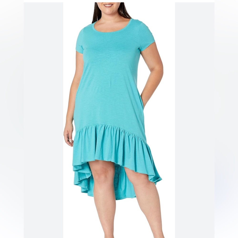 BRAND NEW Ella Ruffle Plain
Dress PLUS size 30/32 color jade/green
